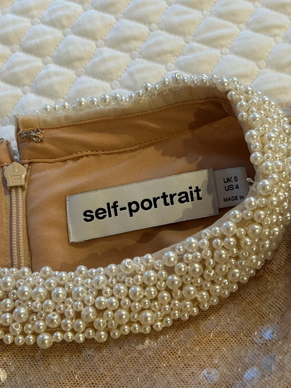 Self-Portrait glittering cocktail mini dress, size US4, UK8